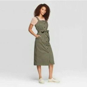 Universal Thread Army Green Button Up Dress